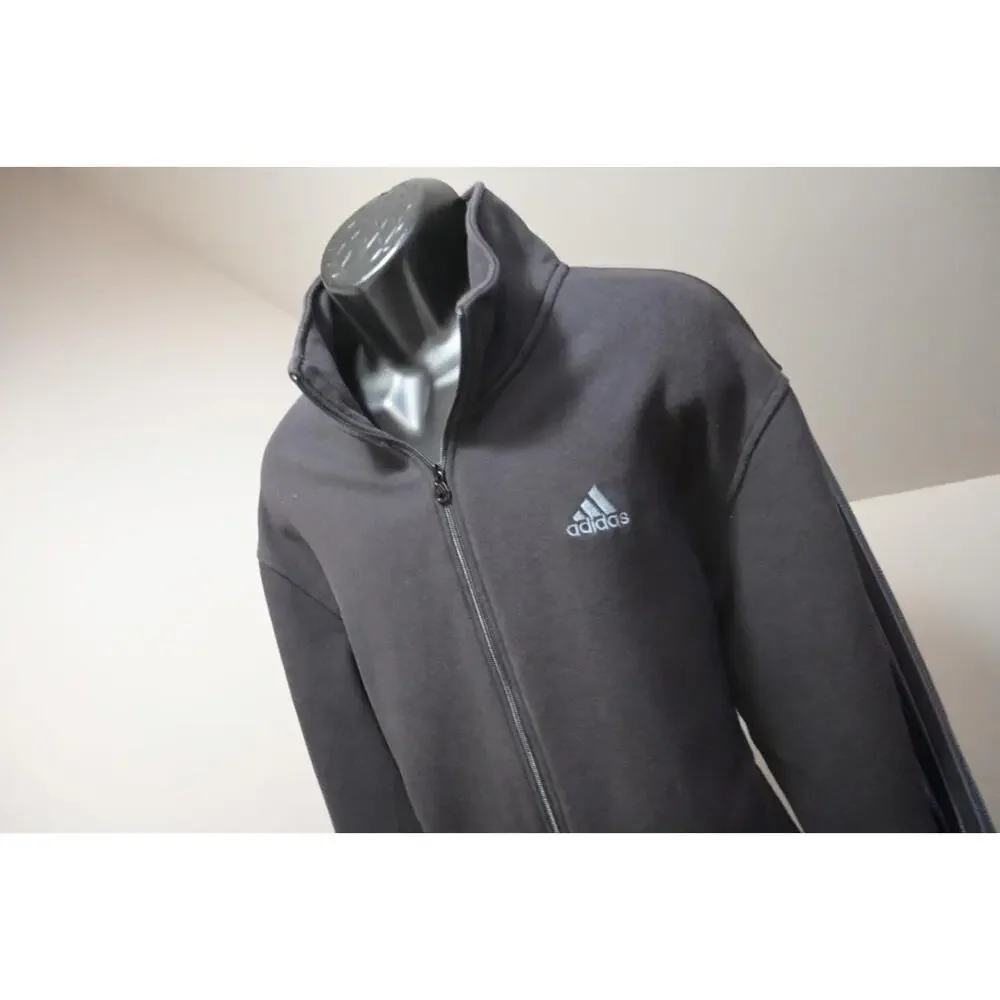 Adidas Fleece Track Jacket Full Zip Performance Athletic Black‎ Mens Sz XL